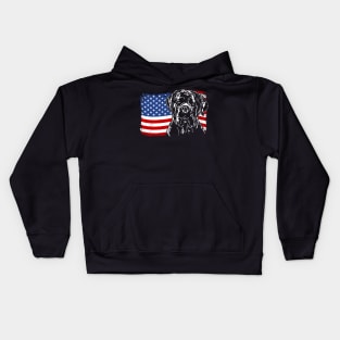 Proud Cane Corso American Flag patriotic gift dog Kids Hoodie